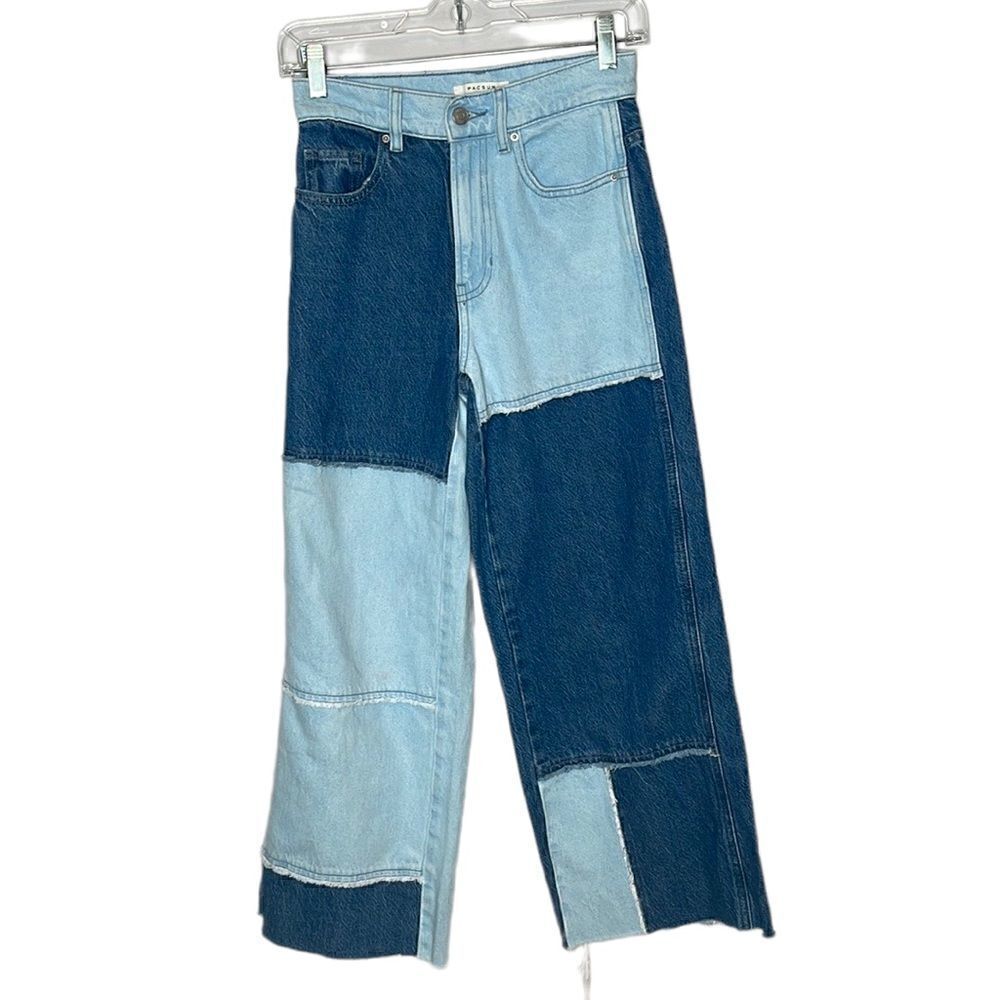Pacsun Patchwork Baggy Wide leg High Rise Jeans. Size 24.‎